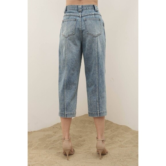 Center Seam Cropped Jeans - Picture 2 of 5